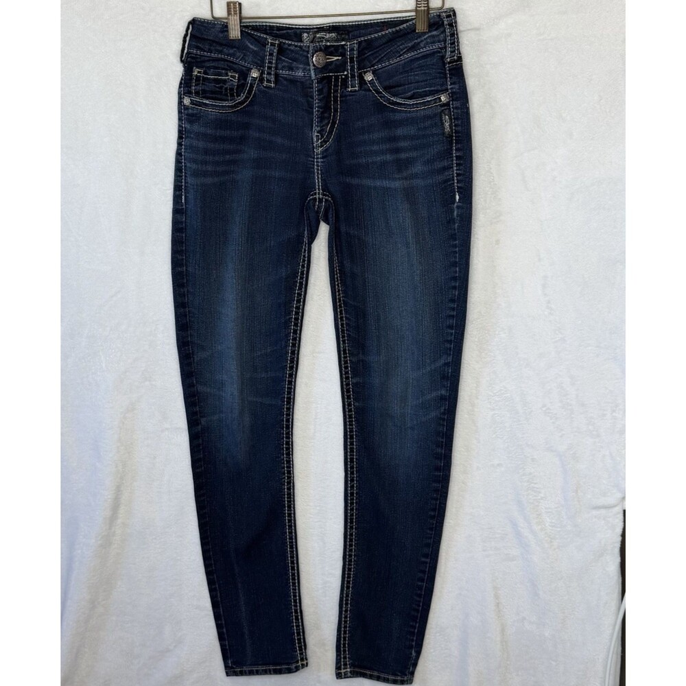 Silver Jeans Co‎ Womens 27 Suki Mid-Rise Skinny Jeans Super Stretch L93116SSF318